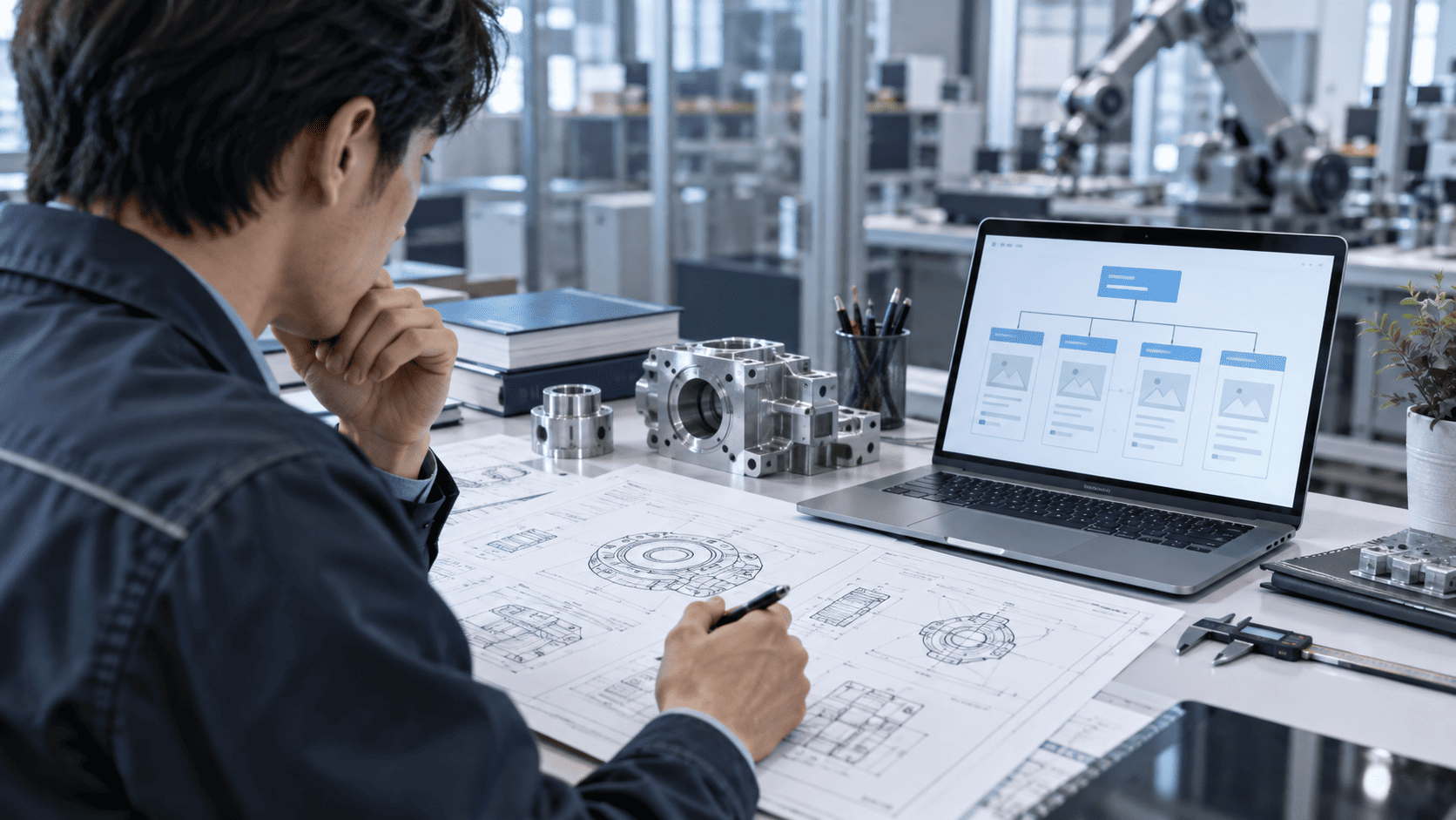 製造業の技術者によるサイト設計のイメージ