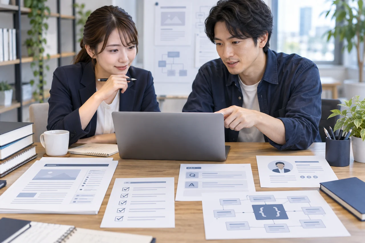 根拠と専門性のある記事を制作してLLMO対策を行うイメージ