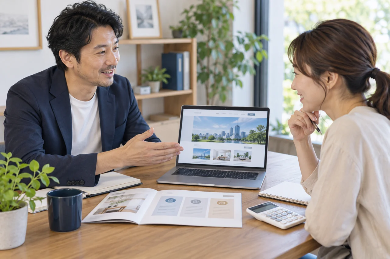 月額制のホームページ制作について相談するイメージ