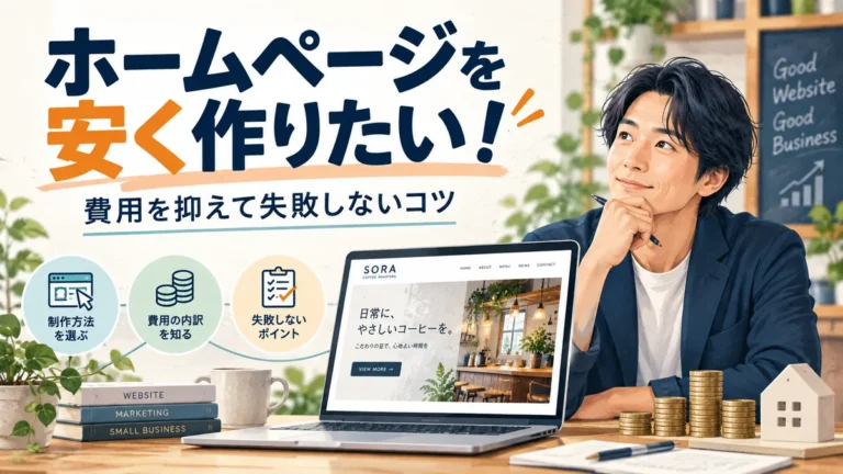 ホームページを安く作りたい方へ、費用を抑えて失敗しないコツ
