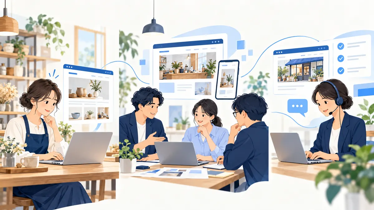 自社制作・制作会社への依頼・継続サポートのイメージ